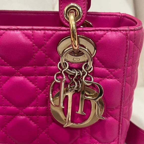 Lady Dior Pink Small Quilted with gold tone hardware pins strap - Picture 2 of 10
